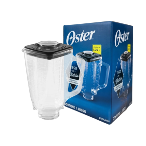 Vaso de Vidrio Cuadrado Tradicional Oster 1.25L con Tapa y Sobretapa en Caja